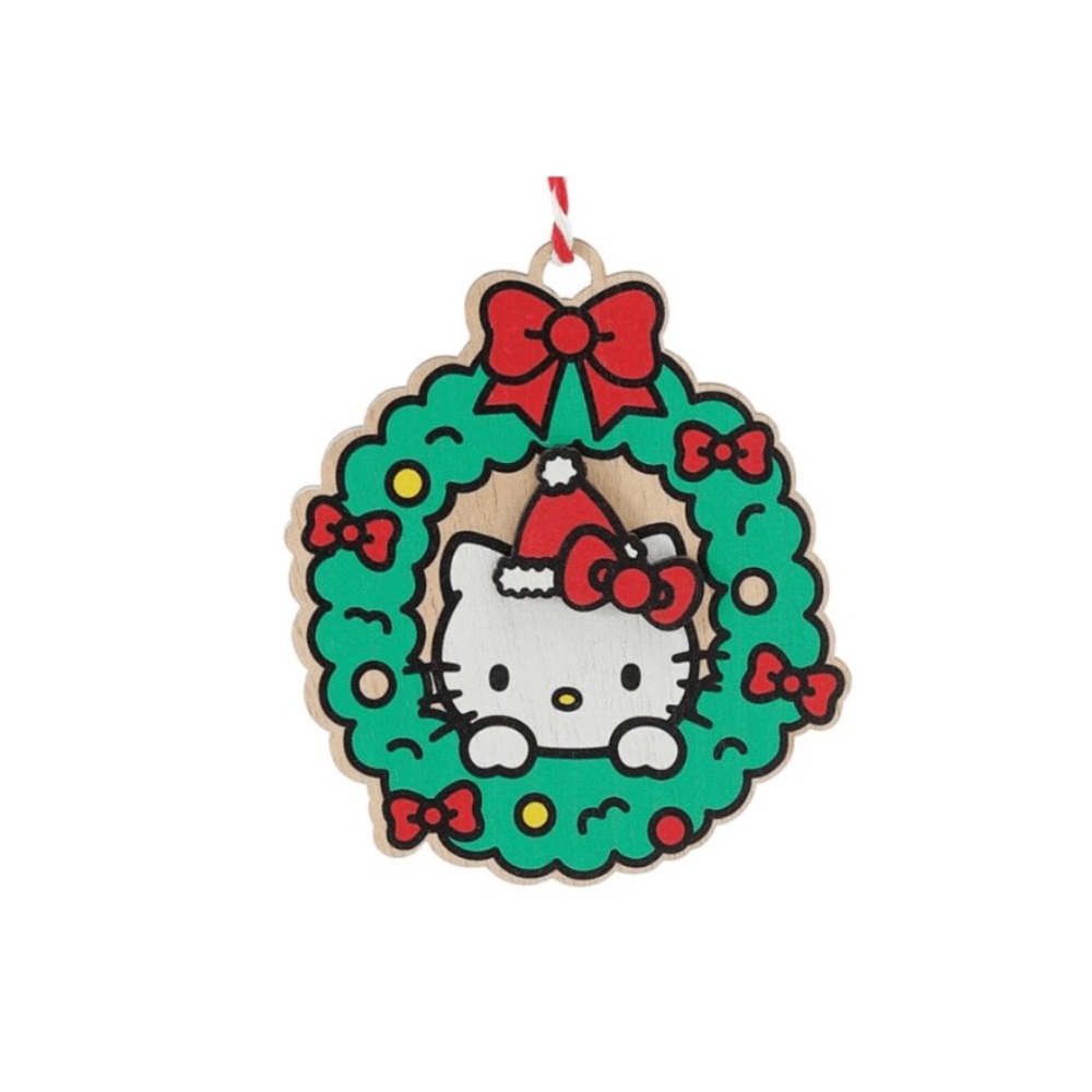 Hello Kitty Enesco Sanrio Wreath Ornament 6015571. Authentic Hello Kitty ornamen